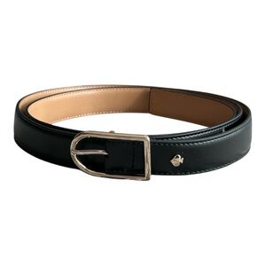 Kate Spade Black Leather Belt with Silver Buckle plus size 1X/2X